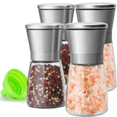 M JINGMEI premium grinders with glass bodies for easy visibility of spices.