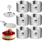 M JINGMEI round cake ring set in a 6-pack for uniform portions.