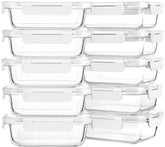 M MCIRCO 22oz glass meal prep containers set on counter for easy prep.