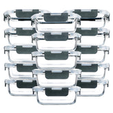 M MCIRCO 15-pack glass meal prep containers with airtight lids for organized lunches