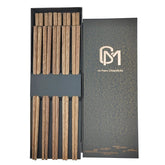 M.G reusable wooden chopsticks, 10-pair pack, ideal for family meals.