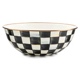 MacKenzie-Childs enamel everyday bowl front view showing Courtly Check for year‑round serving