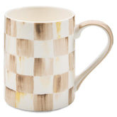MacKenzie-Childs mocha check porcelain mug for daily coffee or tea rituals