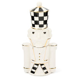 MacKenzie-Childs salt and pepper shakers with Courtly Noel nutcracker design for festive tables