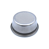MacMaxe 54mm filter basket front view in stainless steel for precise extraction