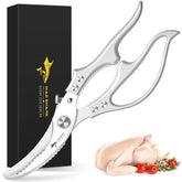 MAD SHARK heavy-duty poultry shears with blade close for clean poultry bone cuts.