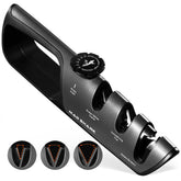 MAD SHARK knife sharpener with adjustable angle dial for precise edge setup.