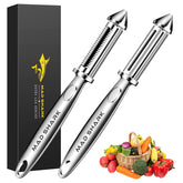 MAD SHARK Ultra Sharp Peeler with flat blade 2-in-1 for fast, precise peeling.