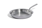 Made In 12-inch frying pan top view showing five-layer clad construction for even heat.