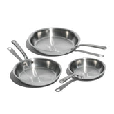 Made In 8-inch stainless frying pan for precise searing and quick heating.