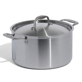 Made In 8-quart stock pot with lid for even heat and versatile cooking.