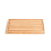 Made In butcher's block maple edge-grain top view shows a durable prep surface for chopping.