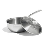 Made In Saucier Pan 2qt top view with polished surface for even heating sauces