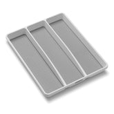 Madesmart 3-compartment utensil tray top view shows deep storage for easy drawer organization