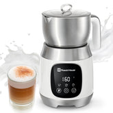 Maestri House DualFro 600 milk frother front view shows powerful frothing for lattes