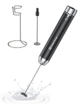 Maestri House LunaFro Max frother on stand for compact storage.