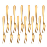 Mafier 5.51-inch gold fruit forks in a gift box for elegant fruit tastings.