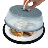 MAGJIUKE 12-inch microwave splatter cover lid for plates keeps food warm and prevents splatters.