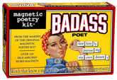 Magnetic Poetry Badass Poet box open with word tiles for creative writing.