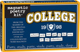 Magnetic Poetry College Kit tiles close-up for dorm fridge poetry.