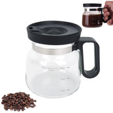 MaiQidd coffee pot mug 16oz with lid, clear glass shows coffee color.