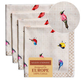 Maison d'Hermine Birdies on Wire napkin with watercolor pattern for chic table setting.