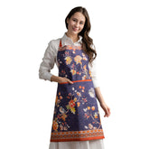 Maison d’ Hermine Kelim Infinity apron front view with vibrant watercolor motif for stylish cooks.
