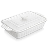 MALACASA casserole dish with lid in 9x13 size keeps meals warm for serving