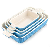 MALACASA casserole dishes rectangular four-pan set for versatile oven meals.