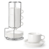 MALACASA porcelain 8oz espresso cups ready for daily espresso and cappuccino rituals