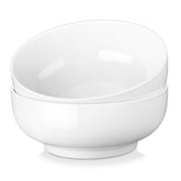MALACASA large serving bowls in white, front view; ideal for salads and pasta portions.