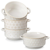 MALACASA Lydia 20oz soup bowl front view, ideal for hearty soups and family meals.