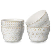 MALACASA Lydia Arctic White 8 oz dessert bowls for versatile desserts and small portions