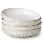 MALACASA Lydia pasta bowls 48oz ready for generous portions on table
