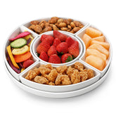 MALACASA porcelain divided platter with six sections for versatile serving.