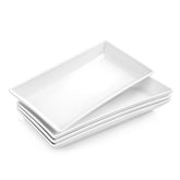 MALACASA 12in rectangular serving platter set of 4 for elegant dining