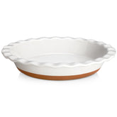 MALACASA Tara pie pan exterior shows deep dish design, ideal for robust apple pies.