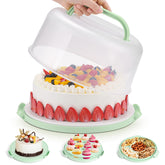 Mamajardin cake carrier with lid protects a 10-inch cake during transport.