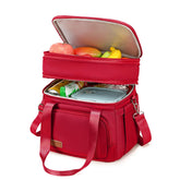 MAPLELILY double deck lunch bag with wide top opening for easy packing
