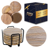 Marbco rainbow sandstone coaster round absorbent with non slip base for tidy tables