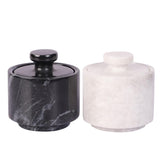 Marble Hives salt cellars with lids two-pack on counter for easy seasoning