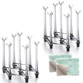 Marbrasse retractable cup drying rack folded compact on the counter for easy storage
