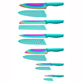Marco Almond KYA37 12-piece knife set with covers for organized storage.