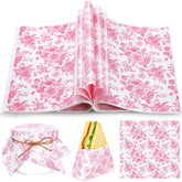 Marspark pink floral wax paper wraps sandwiches with greaseproof protection