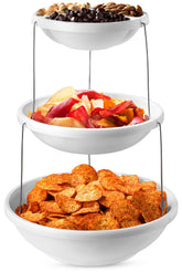 Masirs 3-tier collapsible bowl folded for compact storage and space-saving efficiency