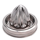 Mason Jar Lifestyle stainless steel juicer lid on wide-mouth jar for fresh citrus