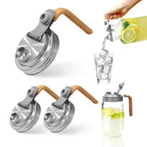 Mason jar pour spout lid with handle ensures leakproof pouring and stability.