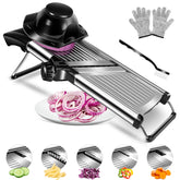 Mastertop adjustable mandoline slicer blade sharp for precise vegetable cuts.