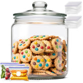 MASTERTOP large glass jar with airtight lid preserves freshness and shows cookies.