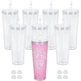 Maucircol 24oz snowglobe tumbler with double-wall acrylic for cold drinks